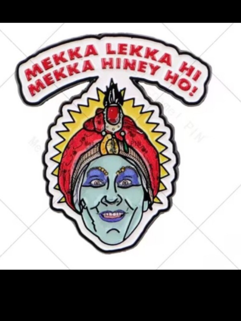 Novelty Enamel Pin - Red Turban Character with Blue Face